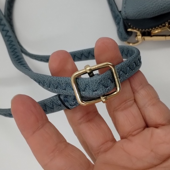 Jen & Co crossbody purse bag blue gold hardware multi pockets Jen&Co adjustable - Picture 5 of 12